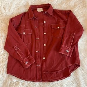 Fantastic Fawn Oversized Red Shacket